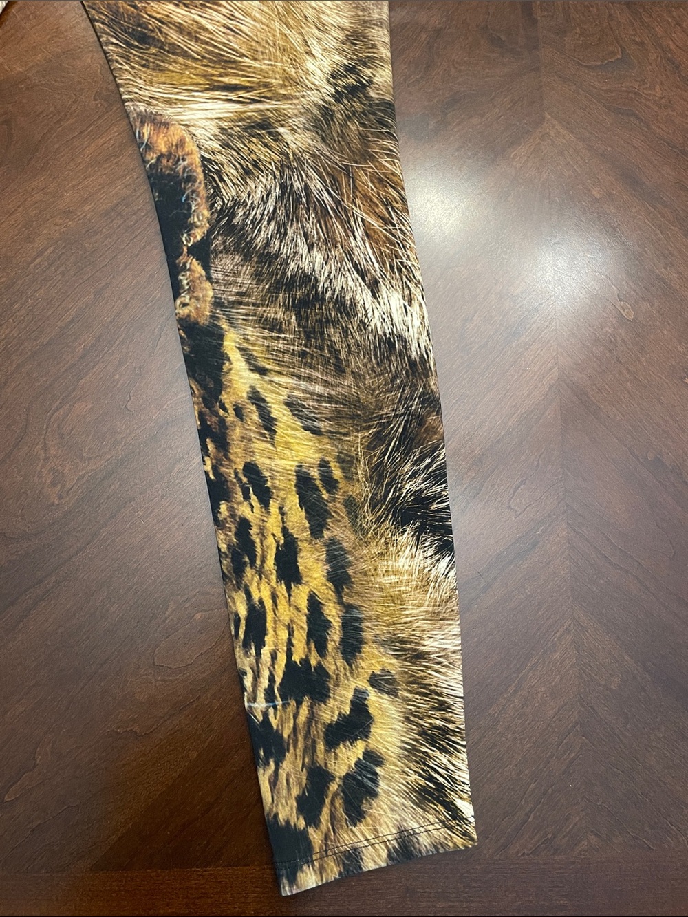 Express Leopard Face Print Leggings in Yellow, Brown, Black - Picture 14 of 16